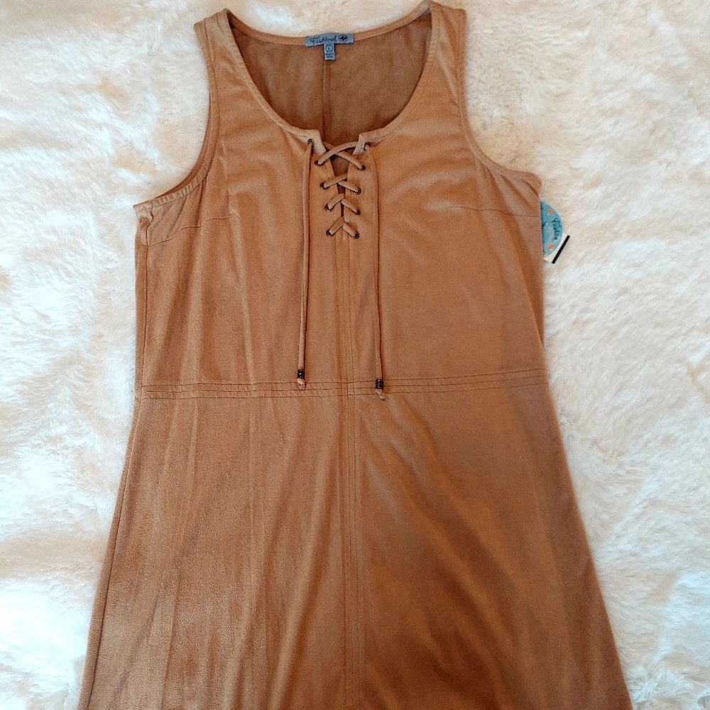 Fishbowl Womens Sleeveless Suede Dress - Large